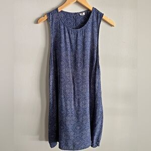 Roxy Boho Mandala Tank Dress Navy Blue Sleeveless Festival Mini S